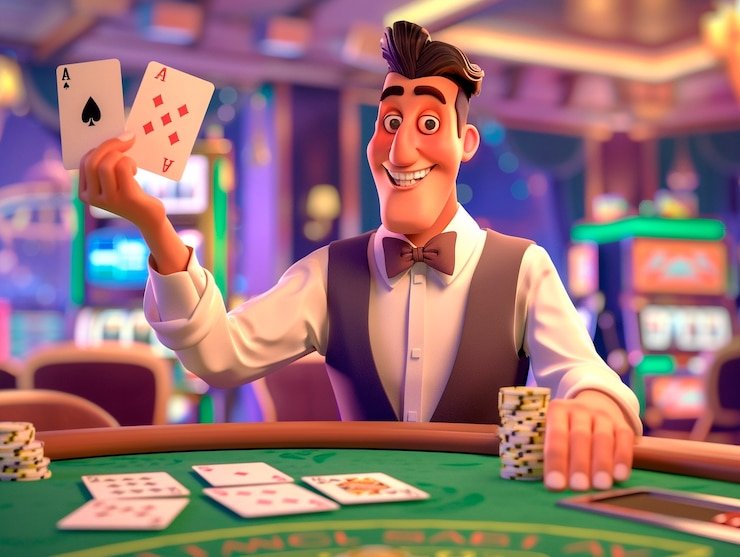 Live dealer blackjack table on Allbet streamed through oja89 platform